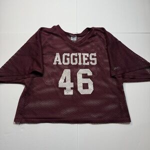 Vintage Texas A&M Reebok Practice Jersey Mens L XL Maroon Mesh Football 90s Crop